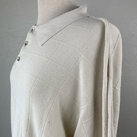 La Veen Silk Polo Top Size XL EUC - Picture 4 of 6